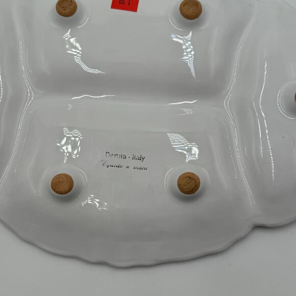 Deruta Italian HandPainted Geese Divided Platter 13.5x9.5 · Blue/White - Picture 8 of 10